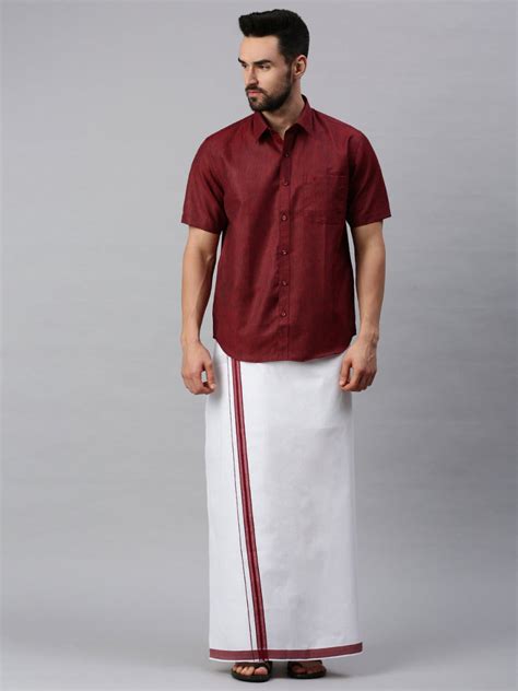 red shirt with dhoti|More.